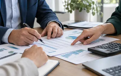 Revisión de informes con gráficos y una calculadora